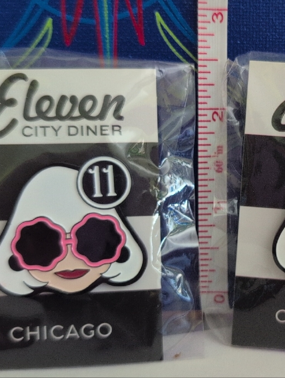Eleven City Diner Chicago Enamel Pins - White & Pink